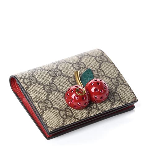 gucci signature card case wallet with cherries|Gucci wallet woman price.